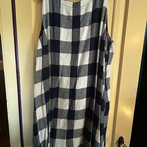 Ava & Viv Navy and White Plaid Midi Dress